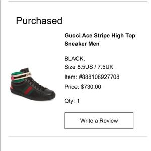 Size 8.5 Gucci sneakers